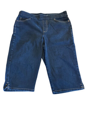 Gloria Vanderbilt Dark Blue Denim Avery Skimmers Size 16
